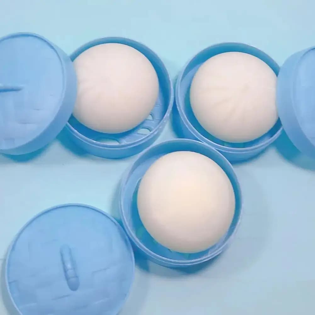 Palline Antistress Blu a Forma di Raviolo, Giocattoli Sensoriali Fidget, Simulazione Cibo, Squishies a Forma di Panino con Vapore, Palline Spremibili in Pasta, Regali