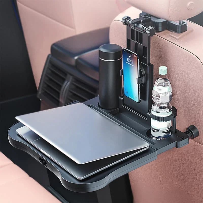 VERYUS Sedile posteriore per auto Vassoio da tavolo pieghevole Supporto per tablet Supporto per laptop Sedile automatico per scrivania Scatola per fazzoletti Porta telefono per tazza Tavolo pieghevole NUOVO