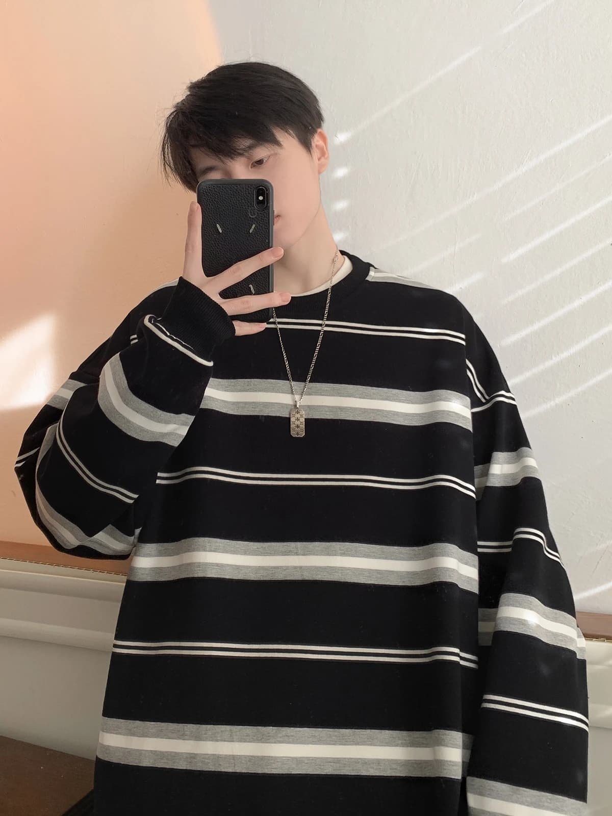Felpe Senza Cappuccio da Uomo, Stile Bodybuilding, Tendenza Coreana Kpop Harajuku, Cultura Giapponese Bubble, per Fan di Idoli Pop, Silhouette Orientale BF
