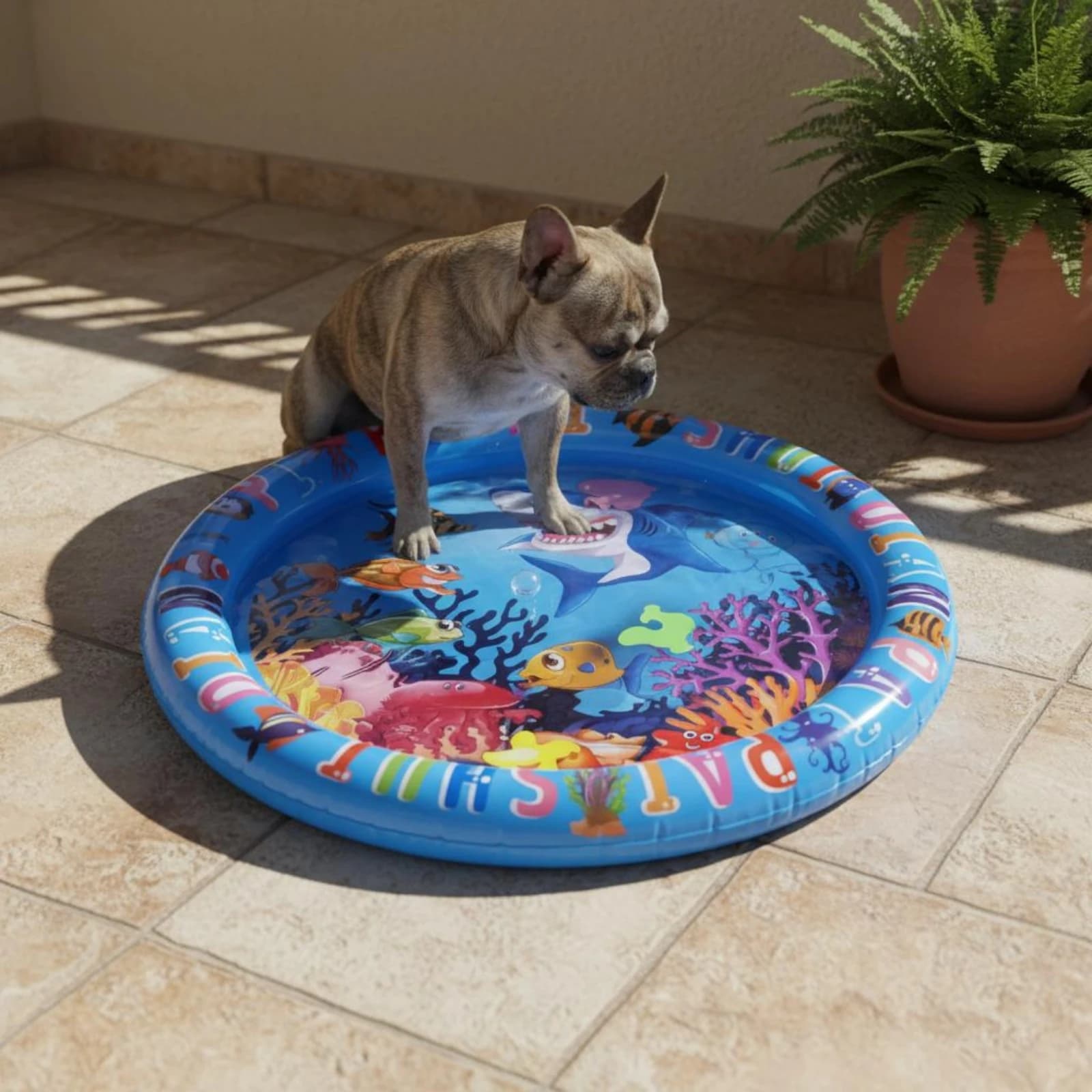 Shark Pet Water Bed Interactive Inflatable Pet Water Bed Inflatable Cooling Pad Portable Easy to Clean for Pets