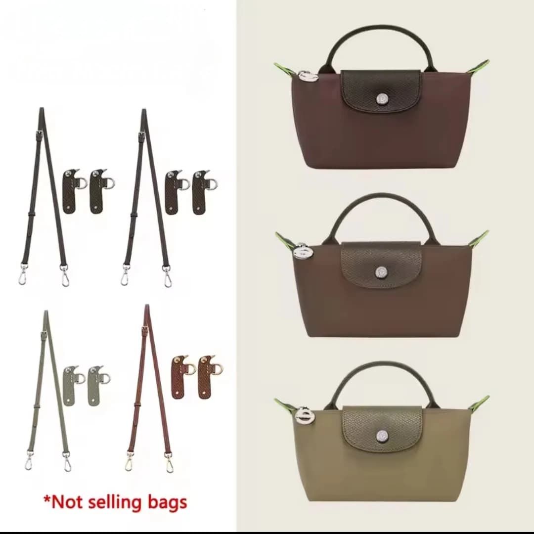 Tracolla di Ricambio in Pelle per Borsa, Compatibile con la Nuova Longchamp Mini 2024, Senza Modifiche o Forature