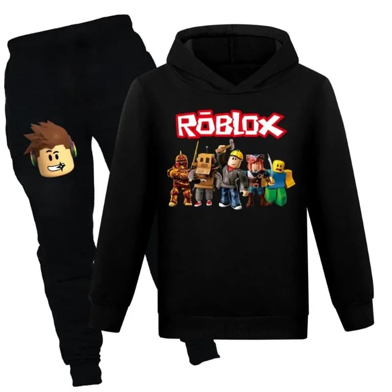Felpe con Cappuccio per Bambini Stile Roblox, Set Autunnale Anime per Ragazzi e Ragazze, Completo Moda Harajuku con Felpa e Pantaloni
