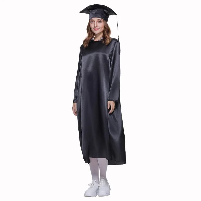 Set di toga e tesa da laurea unisex per adulti, abito da laureato per uomo e donna, ideale per feste di carnevale