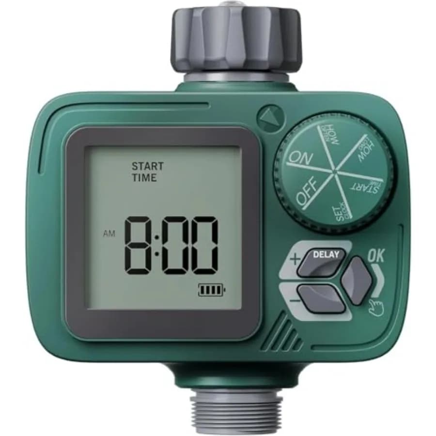 Timer per Irrigazione: Timer Programmabile per Tubo con Ritardo Pioggia/Sistema di Irrigazione Manuale/Automatico, Timer Digitali per Tubi da Giardino