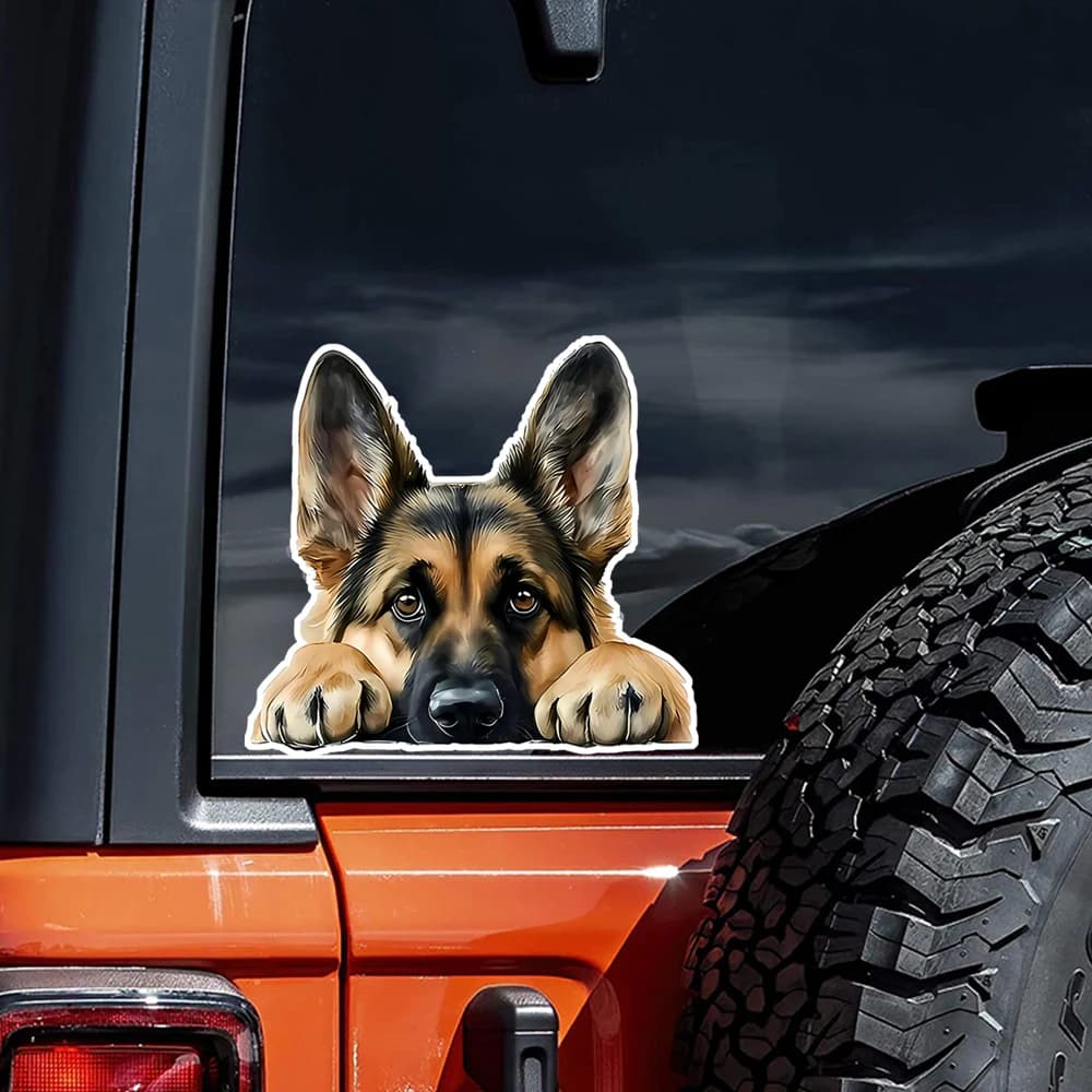 13x12cm, Lying German Shepherd Self-Adhesive Vinyl Decal, Used for Car Windows, Bumper, Laptops, Windows, Glass, Walls And More