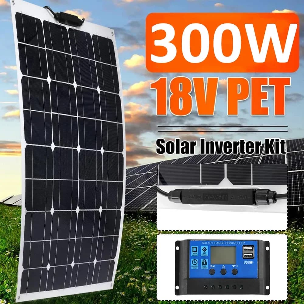 Pannello solare semi flessibile da 300 W Pannello solare monocristallino Alimentazione solare esterna Ricarica di emergenza per la ricarica di barche per yacht per auto