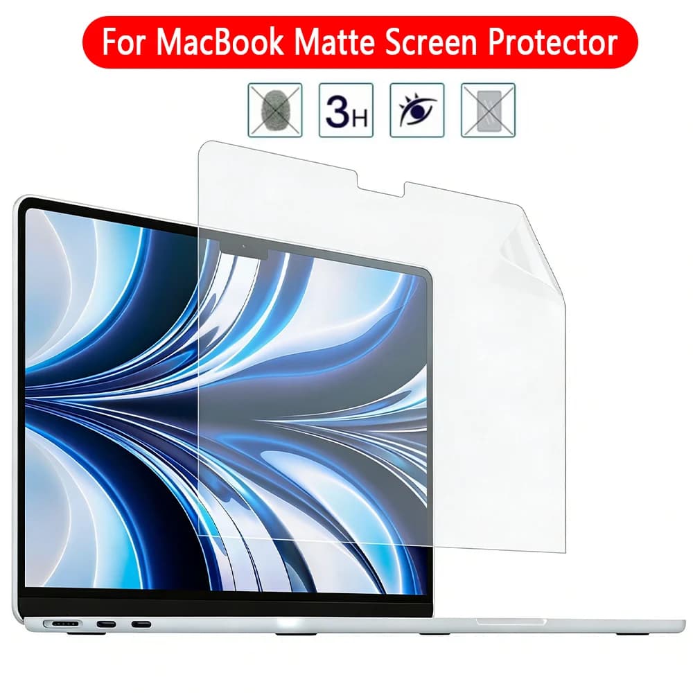 Pellicola protettiva opaca per MacBook Air 13.3 15.3 13.6 M5 A3449 A3240 A3113 A2681 M4 M3 Pro 16.2 14.2 A3401 A3112 15.4" Soft Film