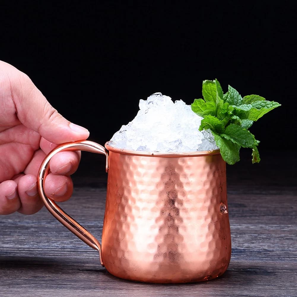 BHTS-2 tazze di birra/latte in rame martellato, tazza di mulo di Mosca realizzata a mano, mulo di mosca, stoviglie per bicchieri, 55 ml