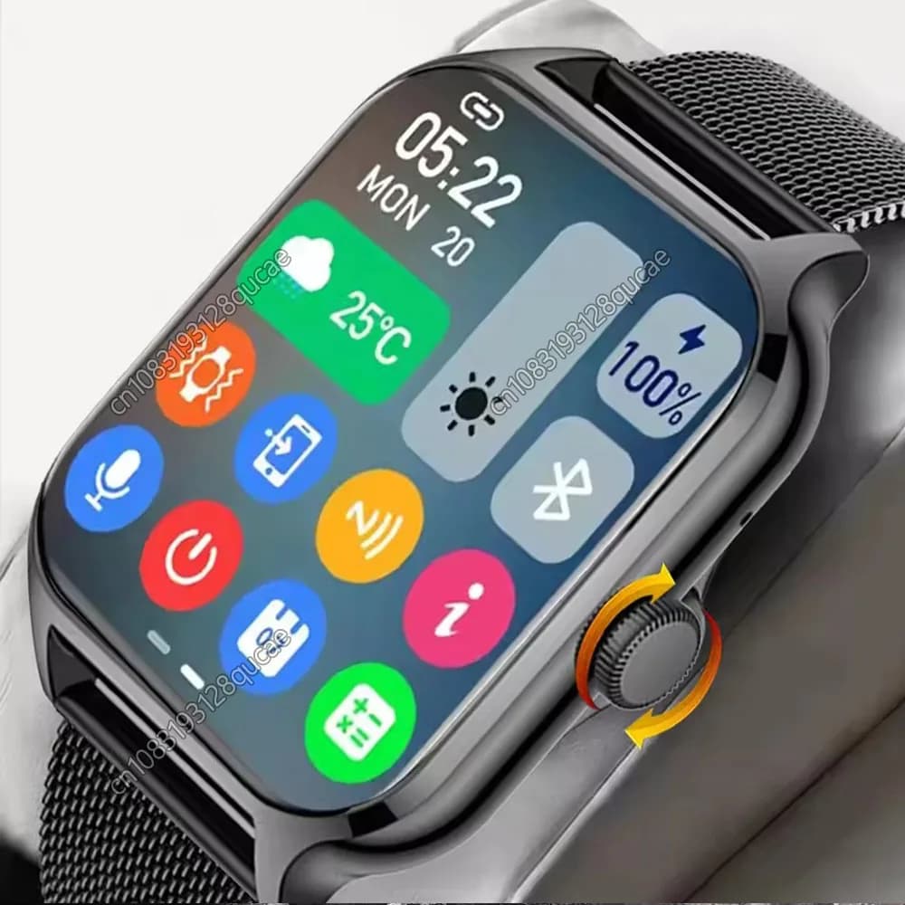 Smartwatch Plus for Men and Women with Full Touch Screen, Sport Fitness Clock, Bluetooth Calls, Compatible with Android, Digital Multifunction