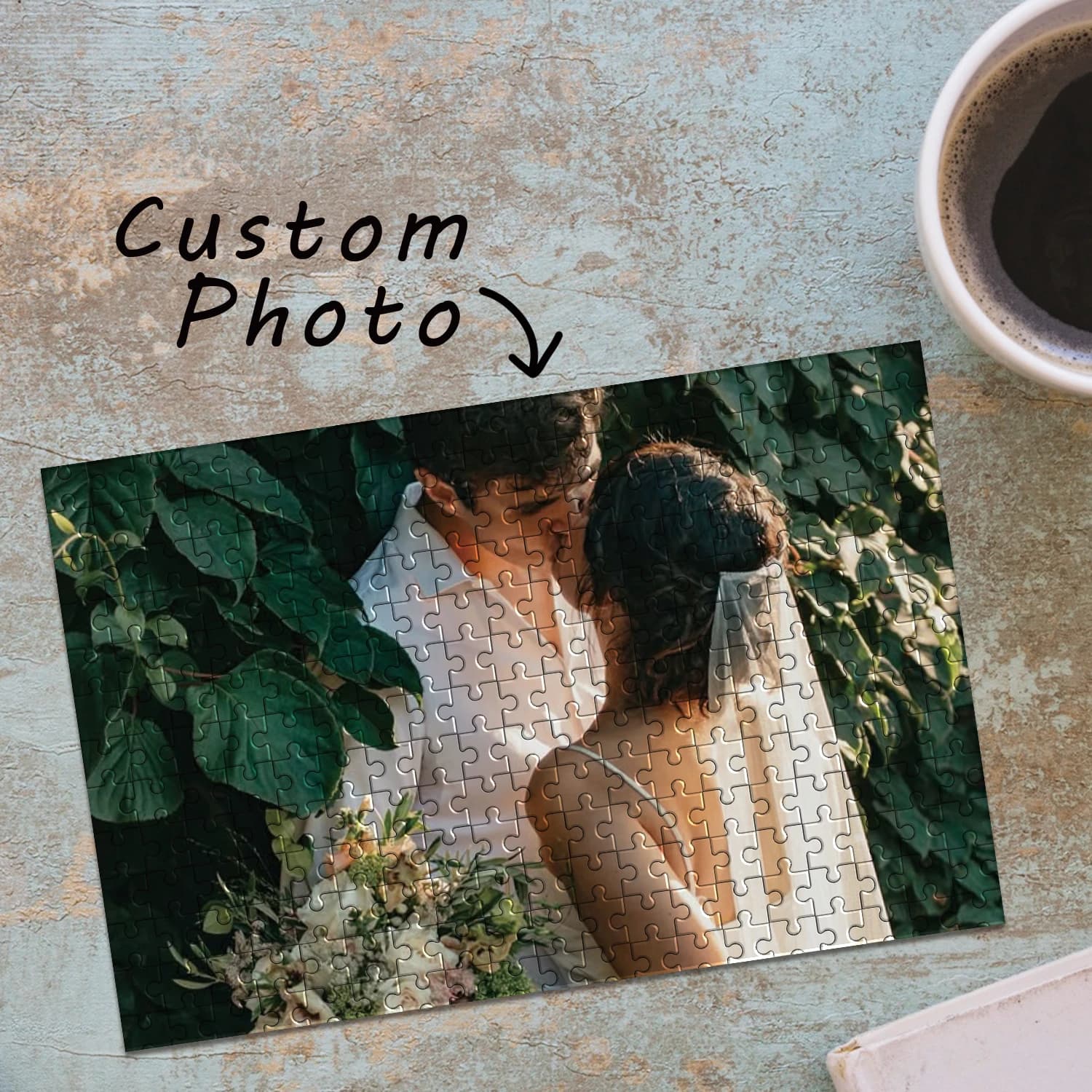 35/150/300/500/1000 pezzi matrimonio Foto personalizzata Poster personalizzato Personalizzato fai da te Foto personalizzata Ritratto Puzzle Jigsaw puzzle