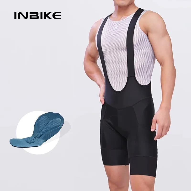 Pantaloncini con bretelle da ciclismo estivi da uomo INBIKE Pantaloncini da bicicletta ad asciugatura rapida a prova di raggi UV con imbottitura di interfaccia elastica per il comfort nei sport da bici