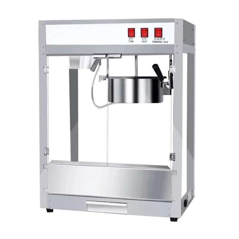 Macchina per Popcorn Commerciale con Pentola da 8 Oz, Completamente Automatica con Riscaldamento Elettrico per Cinema