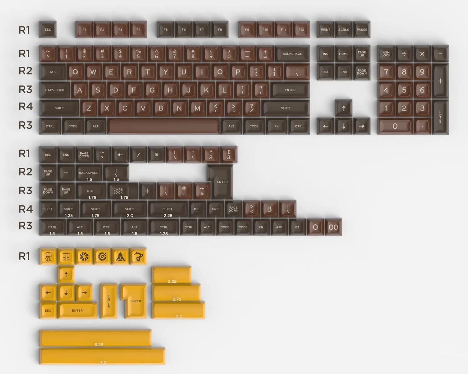 172 tasti/set Aifei Clone GMK Chocolatier Copritasti ABS Doppio Colpo Copritasti SA Profilo Keycap Per MX Switch Tastiera 64 75 87 980