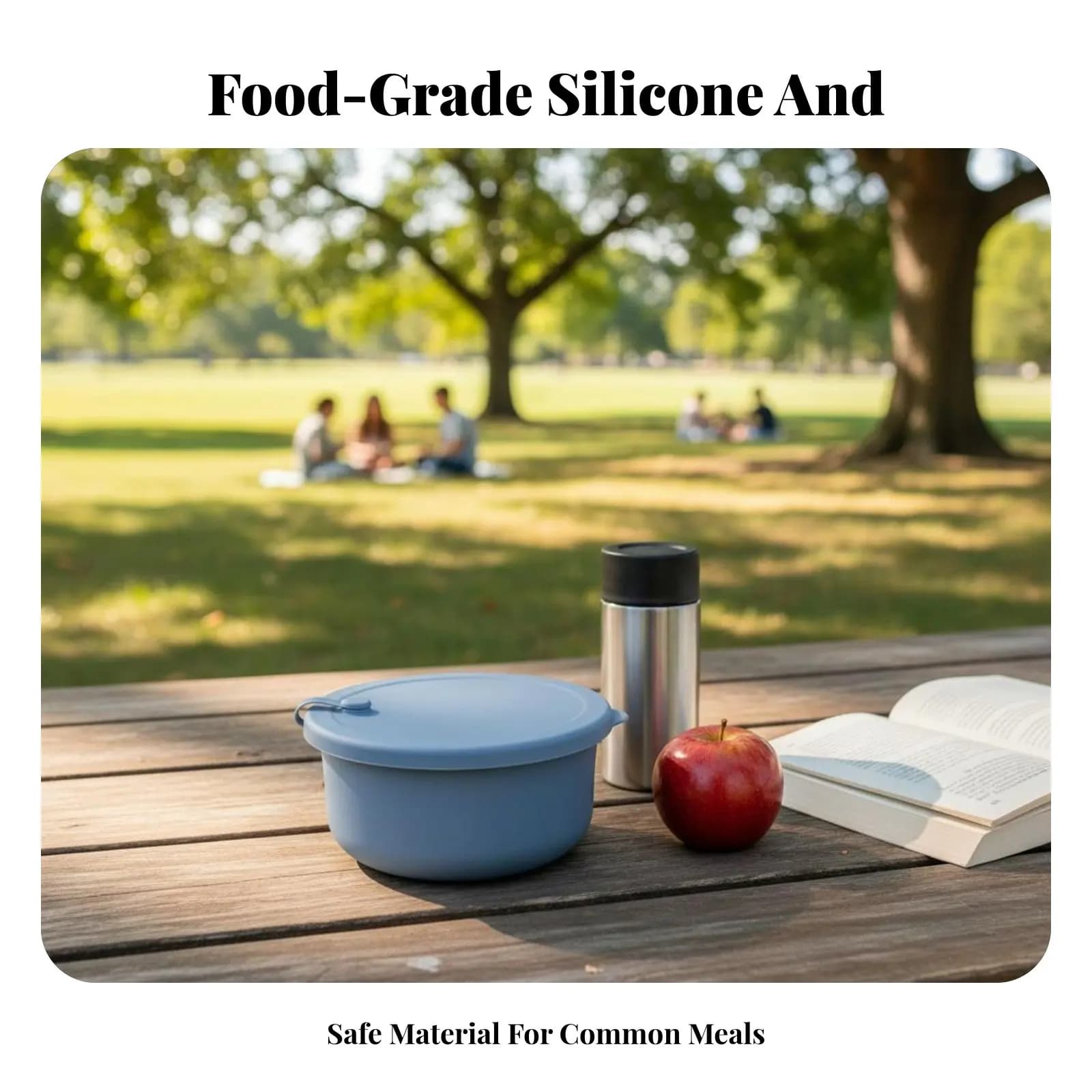 Contenitore per Pranzo in Silicone, Porta Pranzo Bento, Adatto al Microonde, Ermetico, Stoviglie Portatili per Bambini, Uso Esterno
