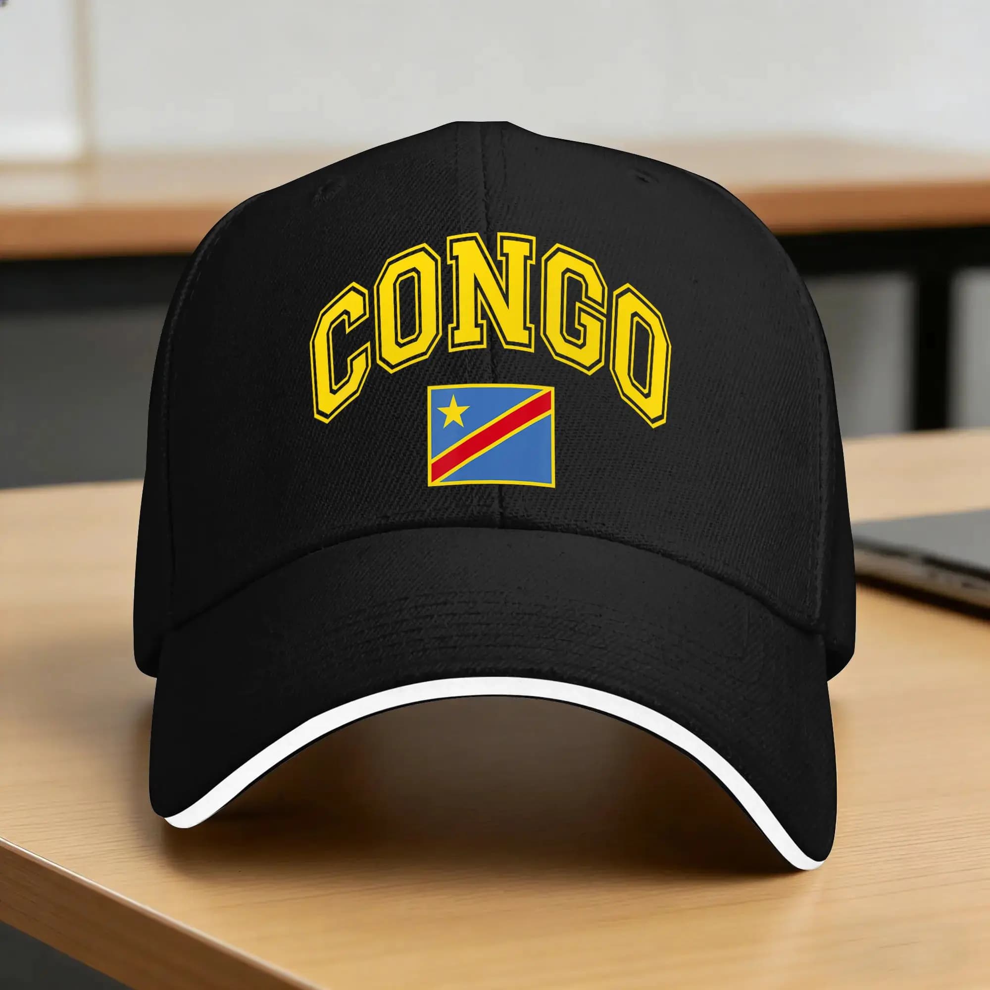Sun Baseball Cap Congo Dr Congolese Flag Africa Print Trucker Hat Adjustable y2k Cute Outdoor Sports Snapback Cap
