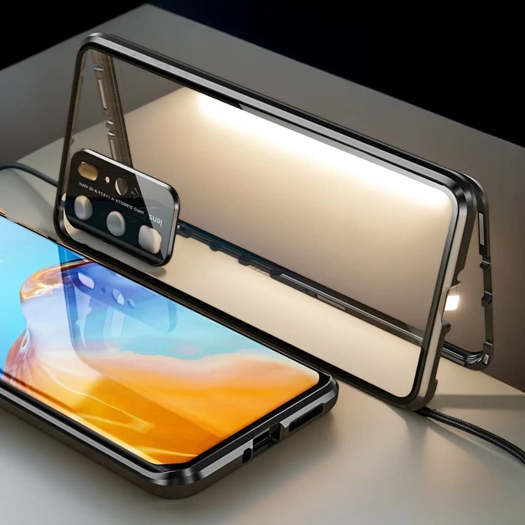 Custodia magnetica per telefono in metallo con vetro temperato a doppia faccia per Honor 200 Smart 50 300 70 Pro Plus 90 Lite Custodia protettiva per lenti complete