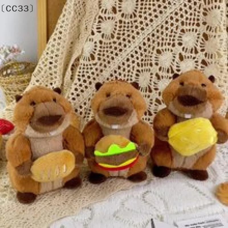 maveraCC33 OrganiCute Creativo Marmotta Peluche Ciondolo Cartone Animato Peluche Bambola Portachiavi Zaino Appeso Decorazione Portachiavi Regali