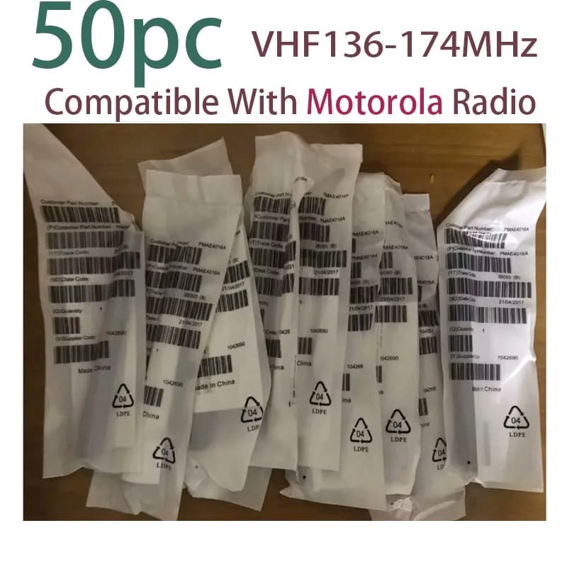 Antenna VHF 50pc per radio Motorola Walkie talkie GP88 GP88S GP328 GP338 GP338 PLUS 6 pollici (15CM) 136-174 MHz