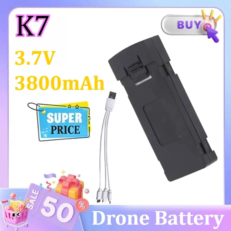K7 3.7V 3800mAh Lithium-ion Battery Charging Accessory Drone Battery High-Capacity