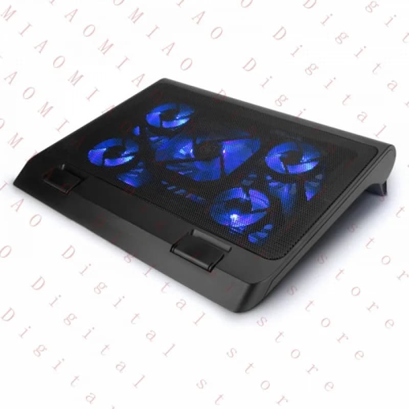 Supporto di raffreddamento per laptop RY con 5 ventole di raffreddamento a LED e doppie porte USB