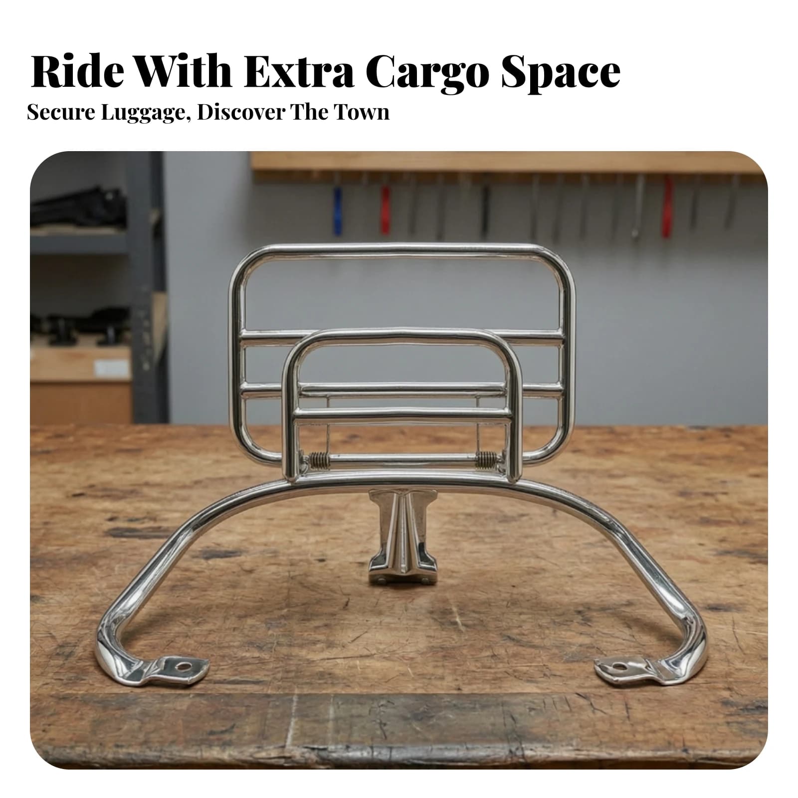 Scooter Luggage Rack Stable Scooter Rear Rack Rear Carrier Rust-Proof Long-Lasting for Commuters, Commuting, Touring