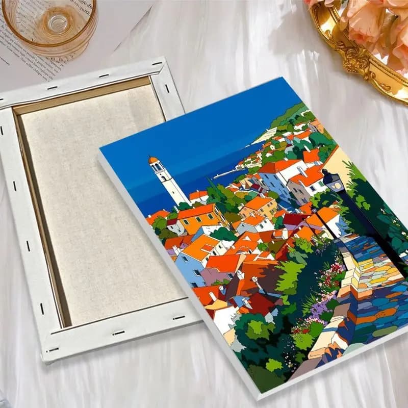 CHENISTORY Architecture Paint By Numbers On Canvas Artwork Scenery Canvas For Painting Kits Picture Acrylic On Canvas Paints