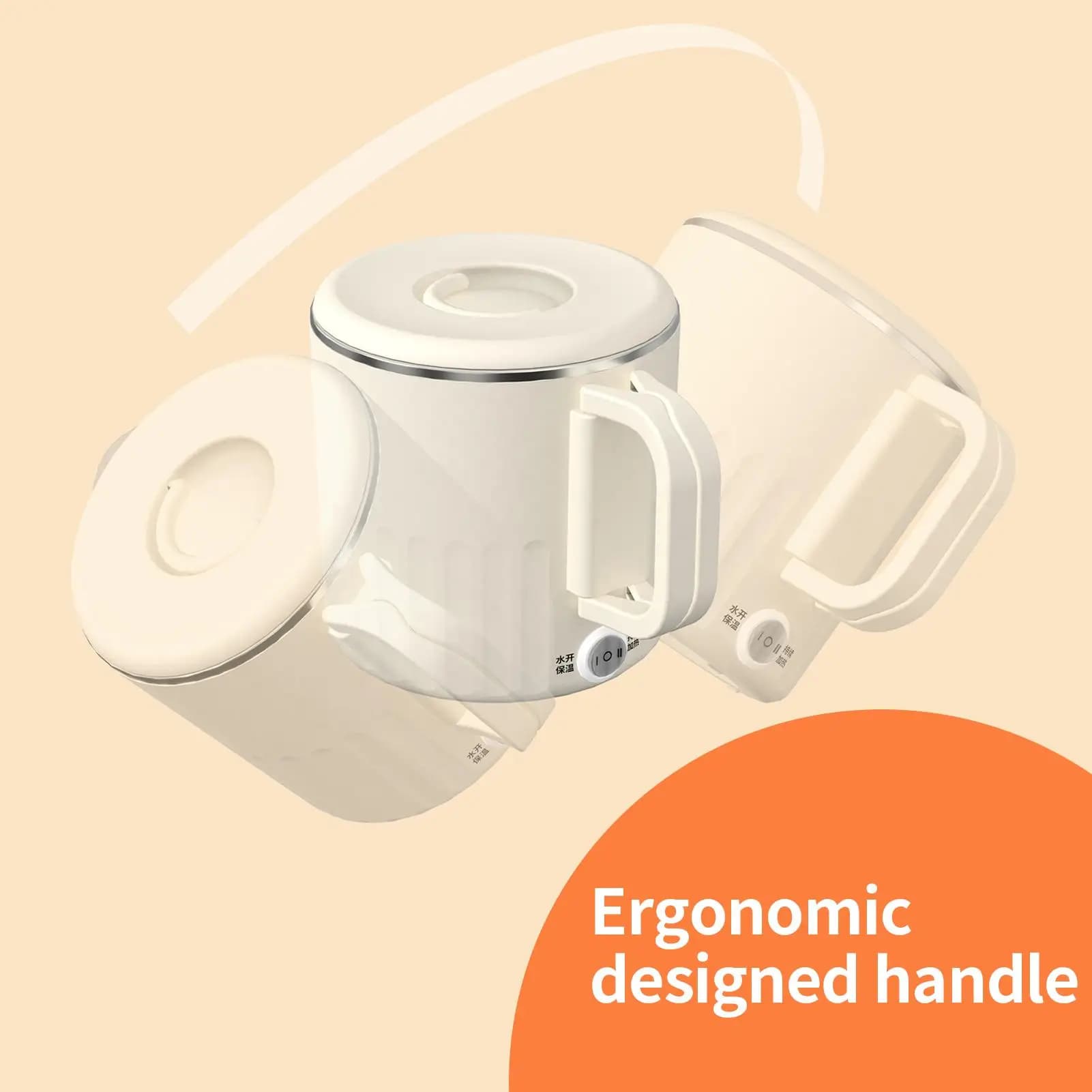 1 liter folding electric kettle for boiling water Quick boiling machine with steam egg holder for hiking