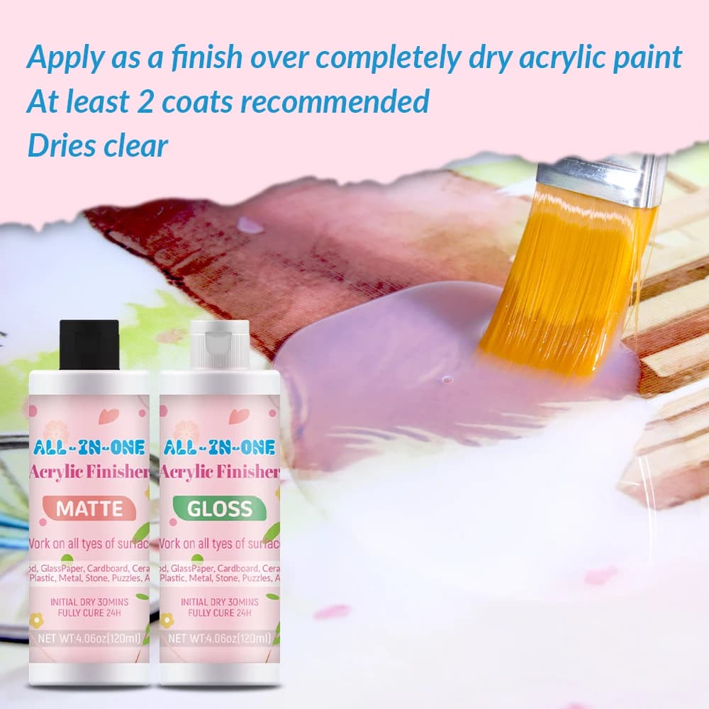 Vernice da 60ml/120ml/250ml con finiture opache e lucide. Adesivo versatile per lavoretti creativi, per una brillantezza duratura delle superfici e per l'uso quotidiano nell'artigianato.