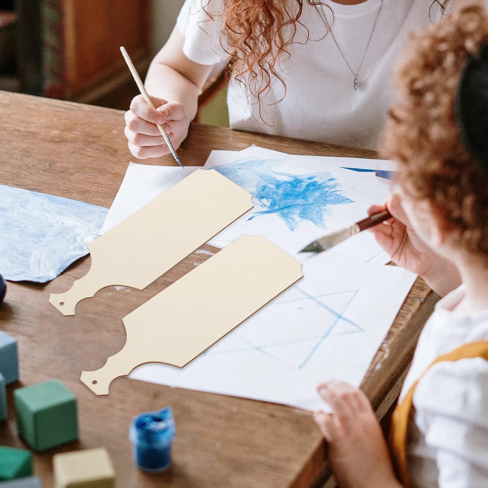 Set di 6 Taglieri in Legno dal Design Semplice, Tavolini Vuoti per DIY, Piccoli Vassoi per Servire Salumi e Alimenti, Accessori per Fotografia