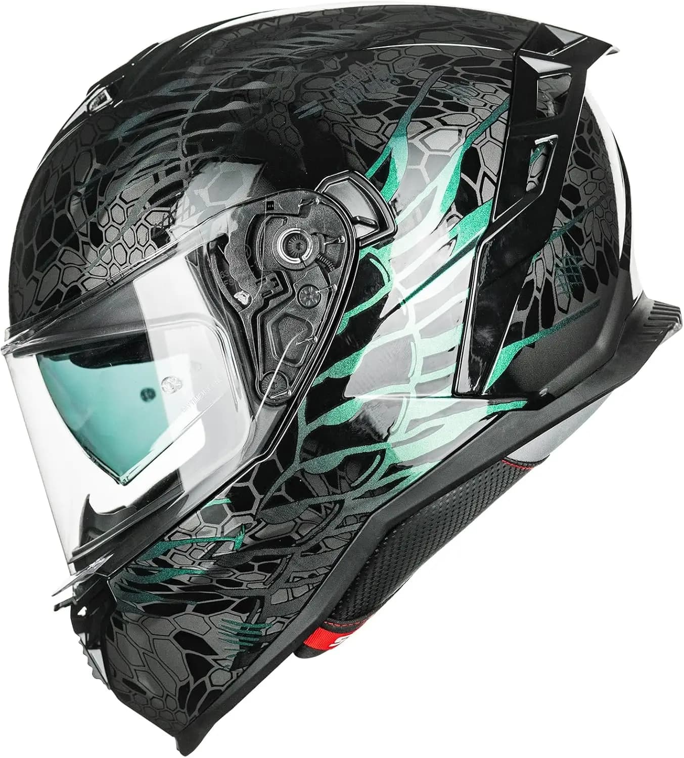 Casco Integrale per Moto Certificato DOT ECE con Doppia Visiera per Corse su Strada, Uomo e Donna, Design Mimetico Dorato
