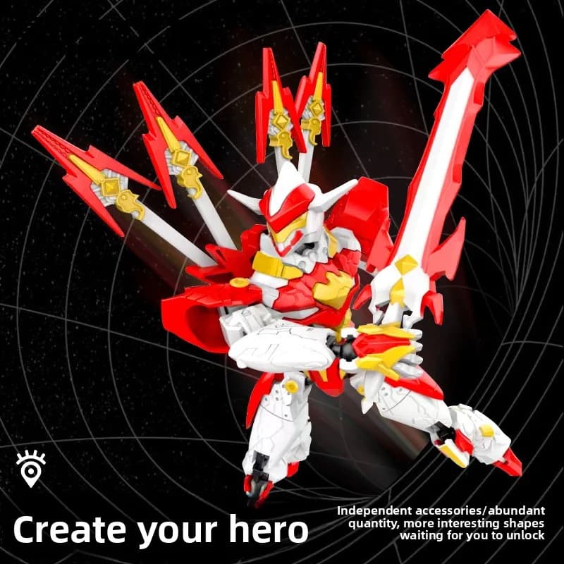 Nuovo Shadow Gun Multi Form Dark Blade Joint Doll Warrior, Giocattolo Modellino DIY Assemblabile con Deformazione a Pendolo