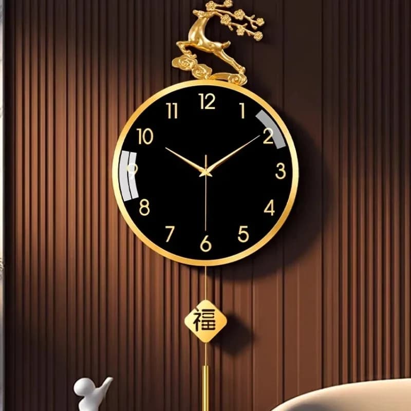 Orologio da Parete Moderno di Lusso in Ottone per Soggiorno, Decorazione per la Casa, Elegante Orologio da Parete di Alta Gamma