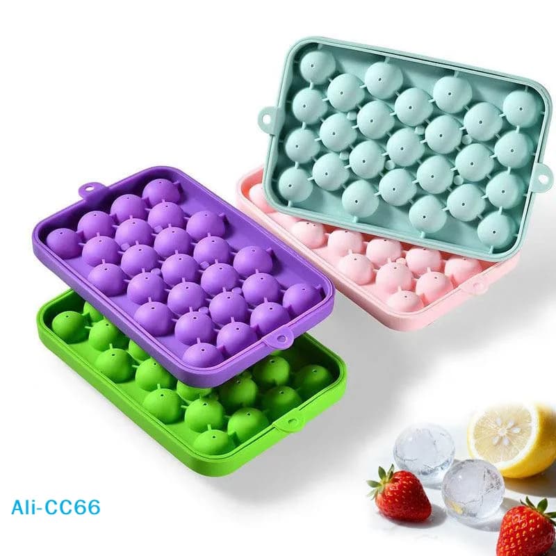【C】Silicone Ice Cube Ball Grape Ball Handmade Soap Molds With Cover Fruit Ice Cube Mold Silicone Ice Storage Box Ice Cream Tools