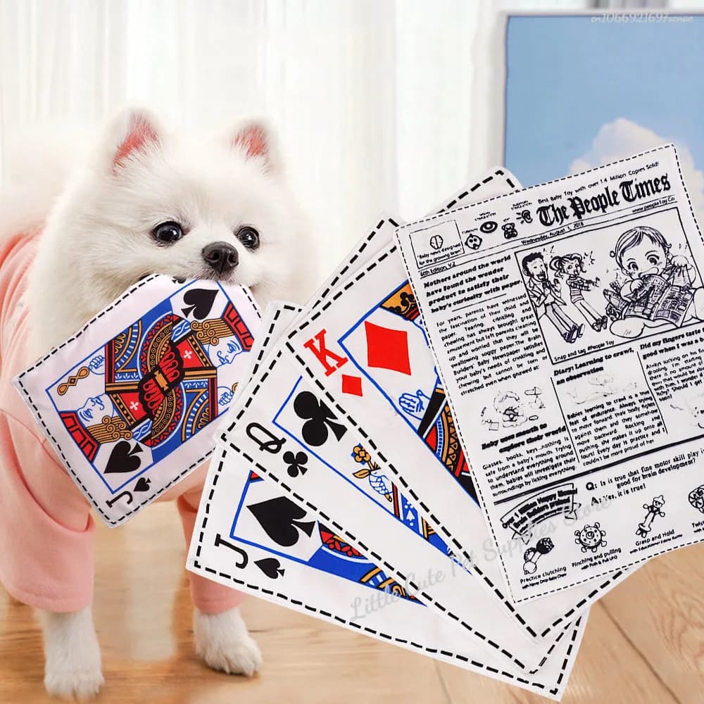 Giocattoli per cani di giornale Divertente carta che sfregamento Suono Piccoli e medi Giocattoli per cani da masticare Tessuto resistente ai morsi Sostituzione dei cani Denti puliti Giocattoli