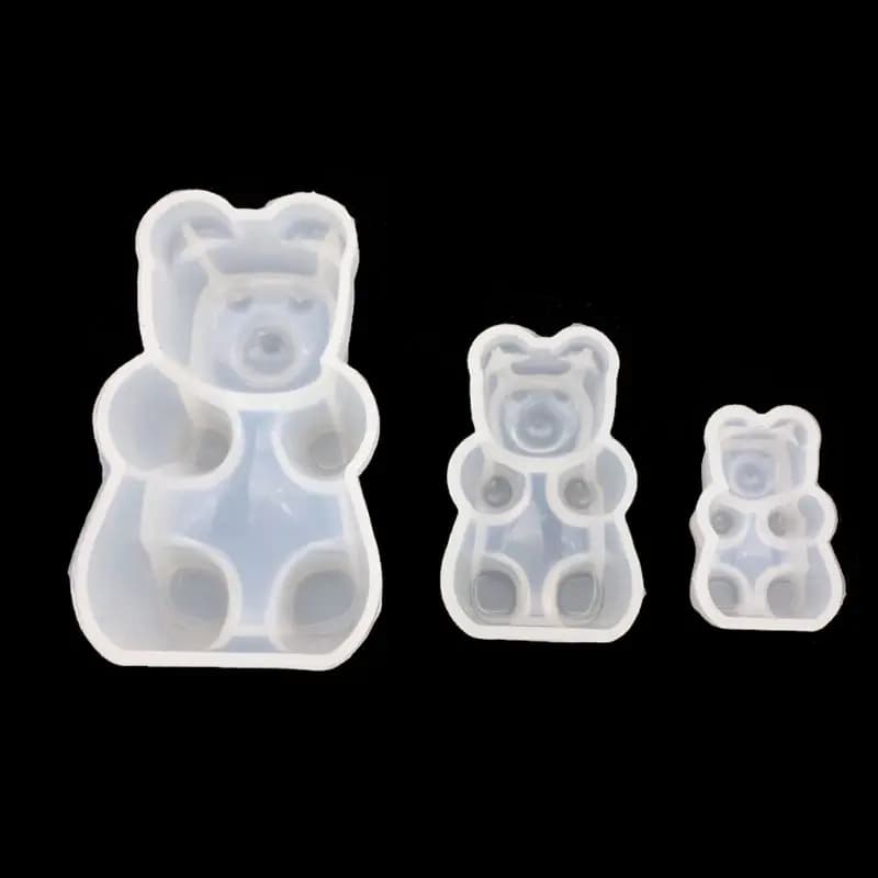 E0BF Gummy Bear Candy Stampo in silicone Torta Cioccolato Fondente Ciondolo in resina Gioielli fai da te