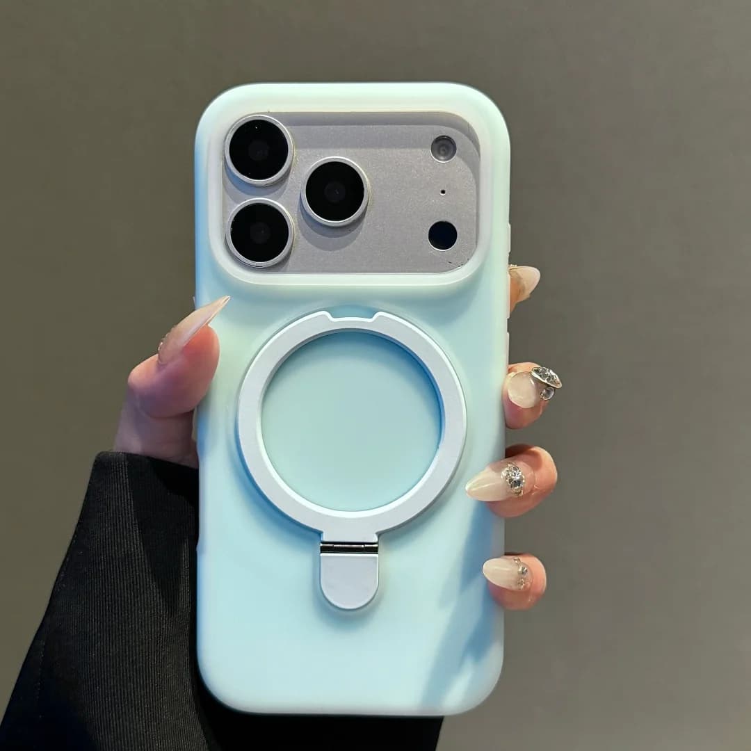 Liquid Silicone Holder Stand Phone Case For iPhone 18 17 16 13 15 14 Pro Max 17 18 16 15 14 Pro 17 18 Shockproof Soft TPU Cover
