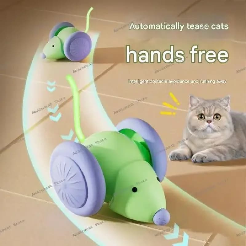Giocattoli per gatti: Topo elettrico intelligente per gatti, gadget anti-noia, giocattoli automatici a induzione per gattini