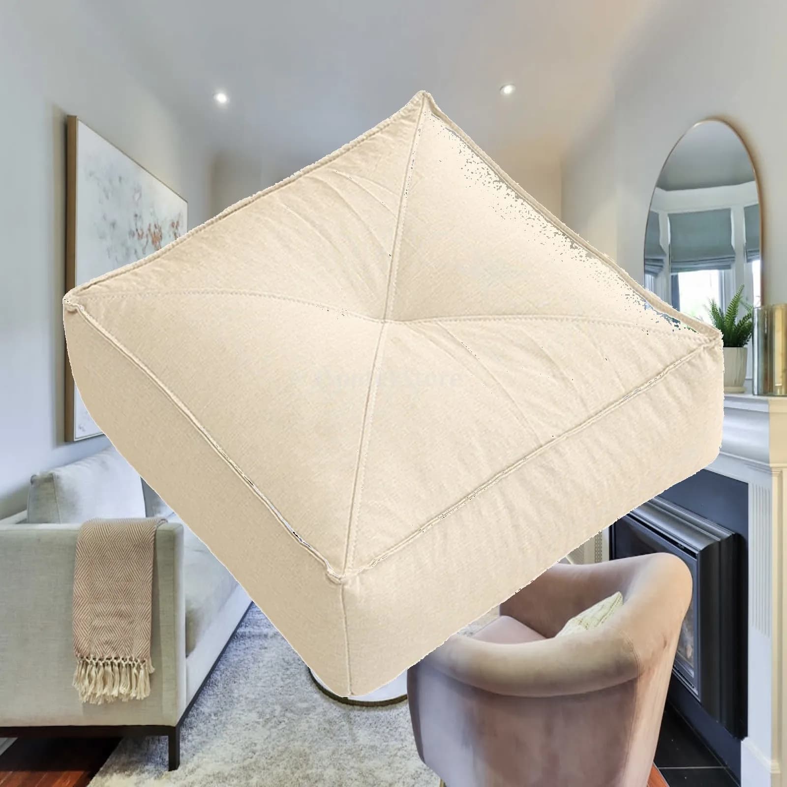 Meditation Cushion Square Pouf Seat Pillow Thickened Chair Pad for Home Garden Balcony Living Room Furniture