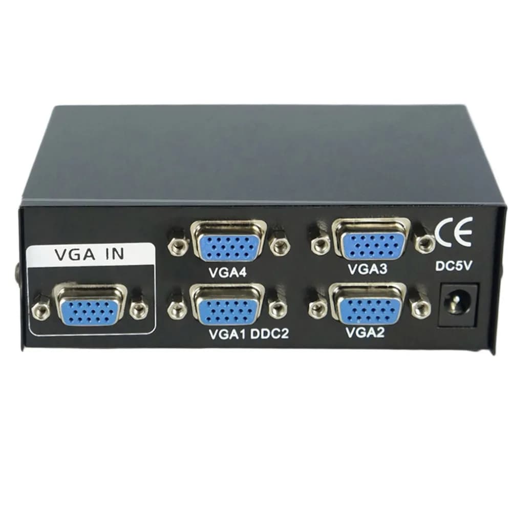 4*1 HD VGA Amplificatore di segnale Booster Splitter Switch 4 porte VGA SVGA Switcher video Ampio schermo 1 in 4 out per Monitor Proiettore
