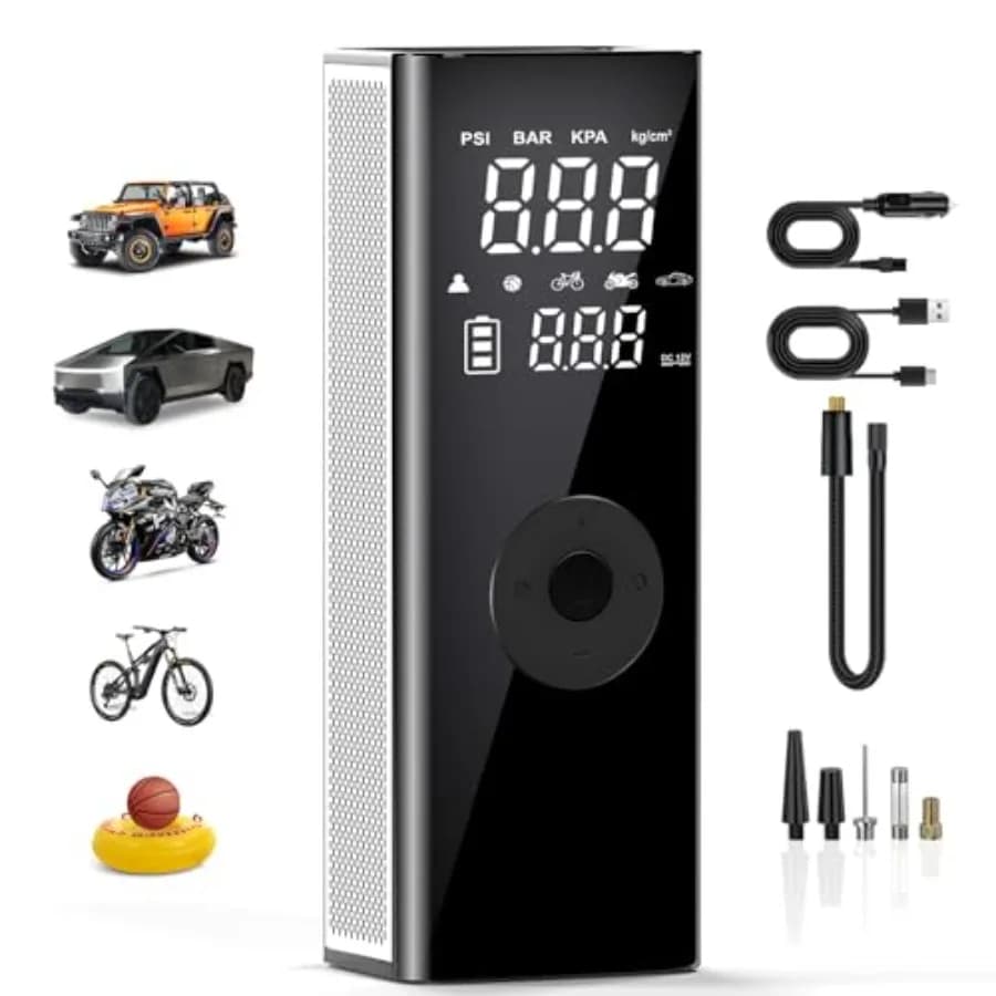 Pompa del compressore d'aria veloce portatile per gonfiaggio di pneumatici senza fili da 150 PSI per pneumatici da bicicletta per auto e moto e palline sportive High-P