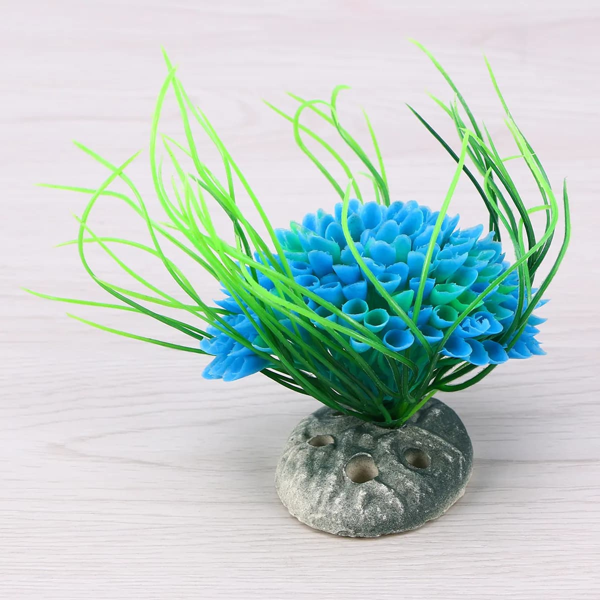 Pianta Artificiale per Acquario con Base, Erba Acquatica Finta Realistica, Decorazione per Acquario, Accessori in Plastica
