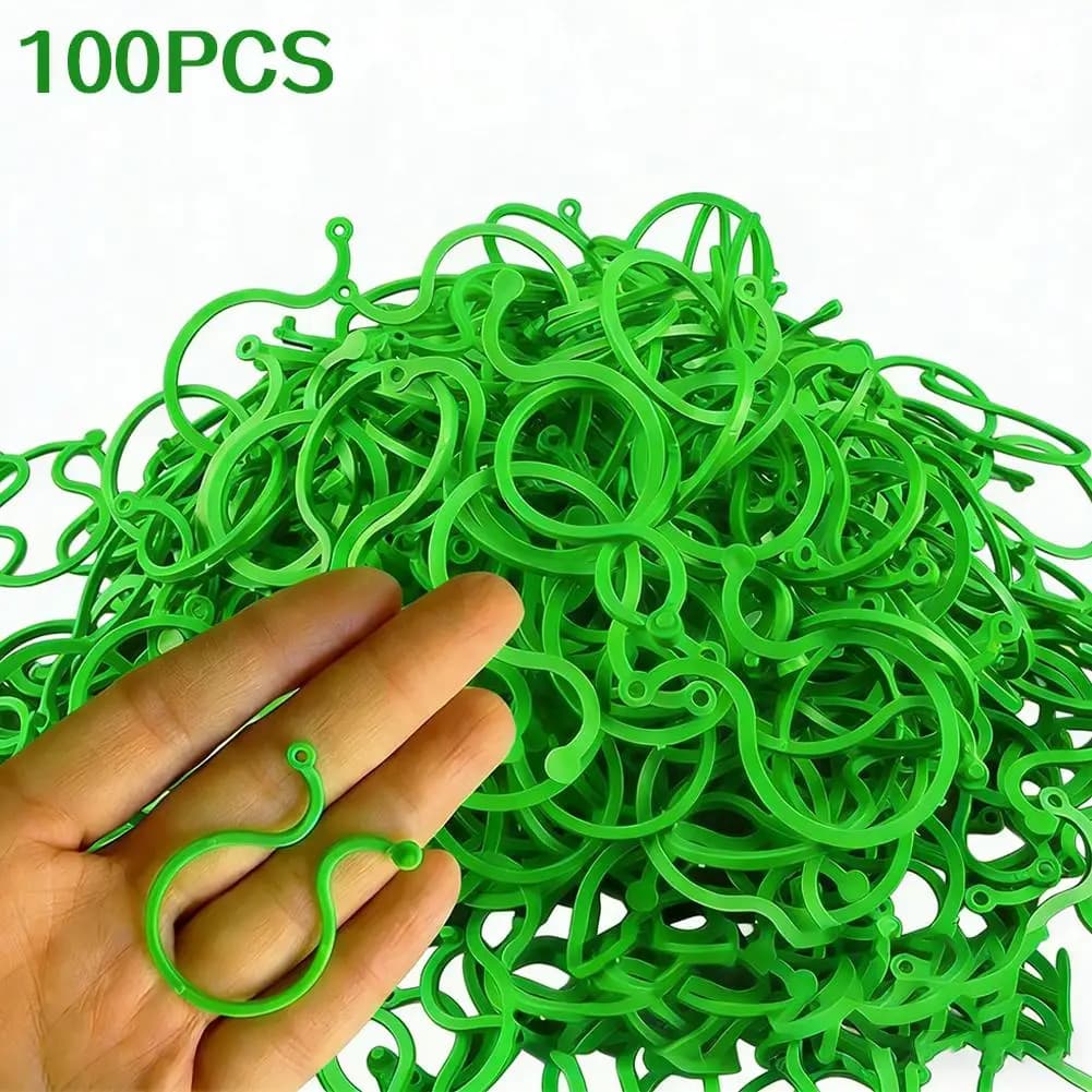100 Pezzi Clip per Piante Rampicanti da Giardino, Ganci in Plastica per Supporto di Rampicanti, Pomodori e Viti