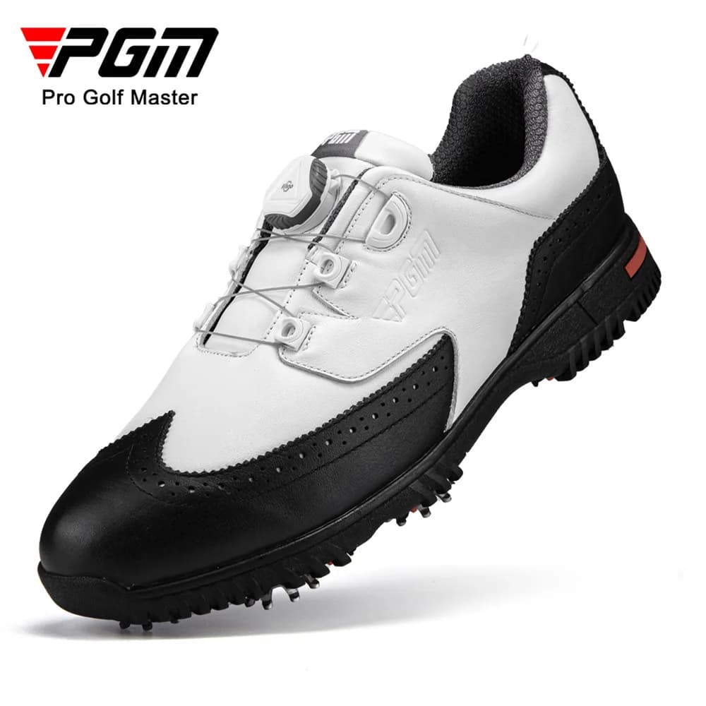 Scarpe sportive impermeabili in pelle con chiusura a lacci per golf da uomo PGM XZ240