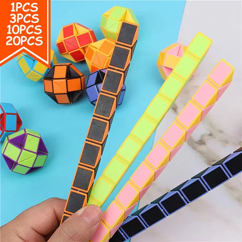 Puzzle con righello magico pieghevole da 1/20 pezzi - Giocattolo educativo antistress con bomboniere per feste di compleanno e sacchetti regalo per feste