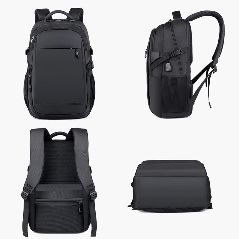 Classics Vintage Unisex Waterproof Backpack USB Charging Large Laptop Rucksack Multi Pocket Business Travel School Shoulder