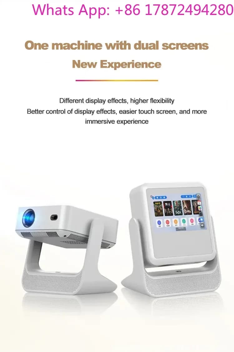 Android OS Smart C3 Flick Projector, 5G WiFi Bluetooth 4K Projector with Touch Screen Pad for Presentation
