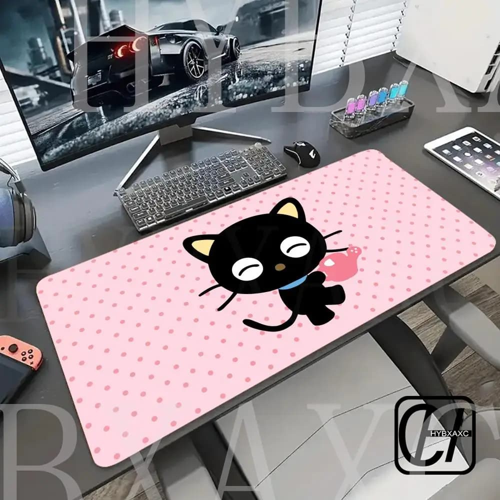 Simpatico tappetino per mouse Chococat, accessori da gioco di grandi dimensioni, tappetino per tastiera, tappetino da scrivania XXL, tappetino per mouse per computer, PC, gamer, laptop, mousepad