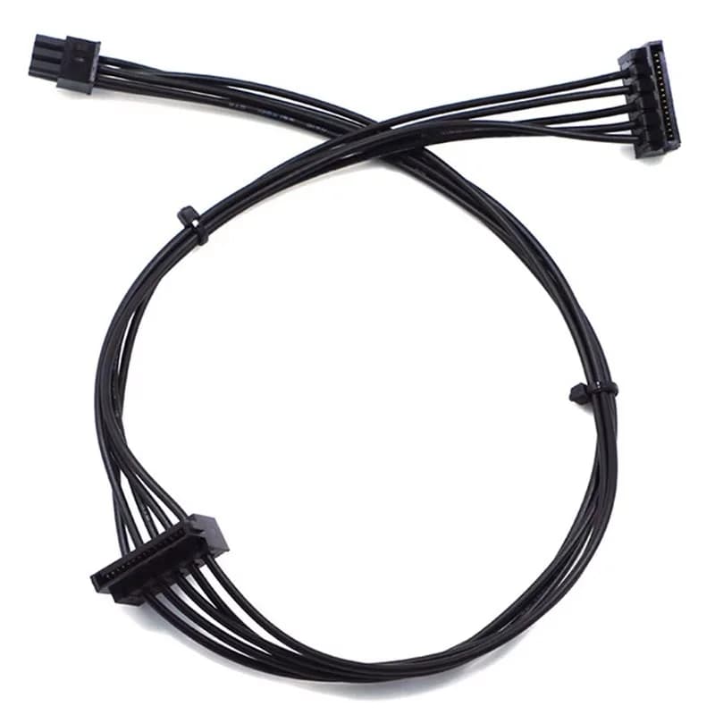 Cavo di alimentazione da 35 cm Mini 4 pin a SATA per interfaccia scheda madre computer, piccolo cavo di alimentazione da 4 pin a 1/2/3 porte SATA SSD