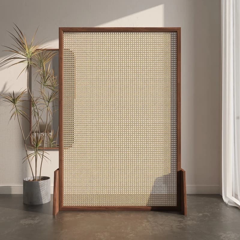 Wabi Sandy Wind Divisorio per schermo in rattan in legno massello Soggiorno B&B Schermo per blocco portale d'ingresso per ingresso lobby dell'hotel