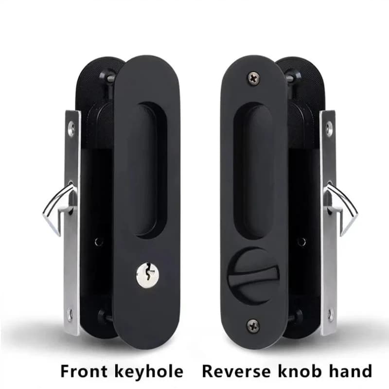 Sliding Door Lock Shift Door Lock Invisible Wooden Door Lock Dark Door Black Shift Door Handle Trip Kitchen Bathroom Door Lock